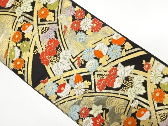 JAPANESE KIMONO / ANTIQUE FUKURO OBI / SILK / WOVEN PAULOWNIA